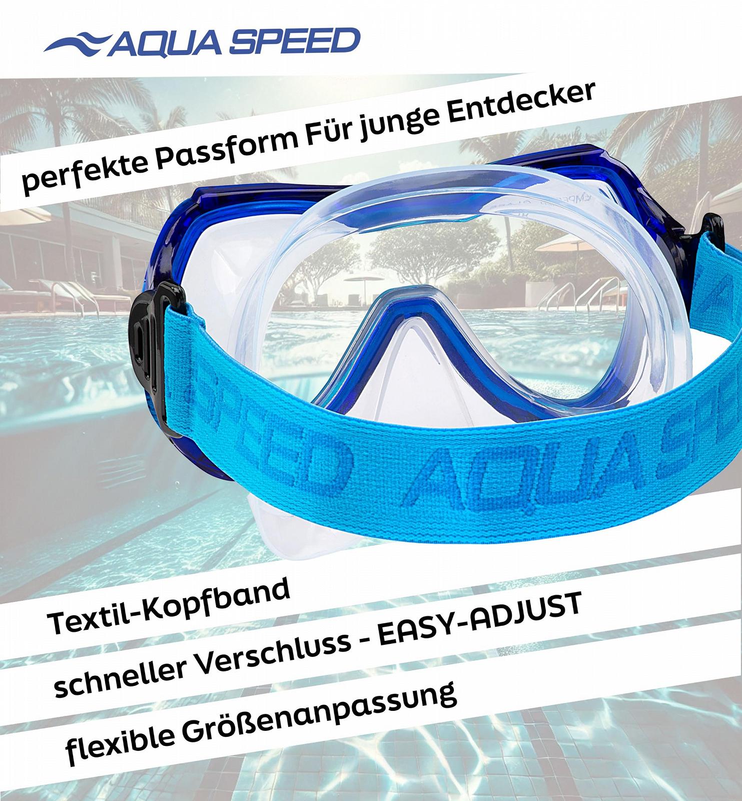 Маска для дайвінгу Aqua Speed Alize FS, дитяча, з одним склом + серветка з мікрофібри, фото №3
