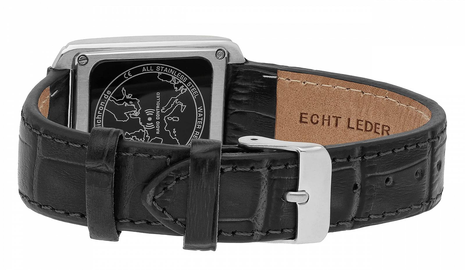 Жіночий радіокерований годинник MARQUIS 4015-117 з чорним шкіряним ремінцем, німецький радіокерований механізм, ремінець., фото №7