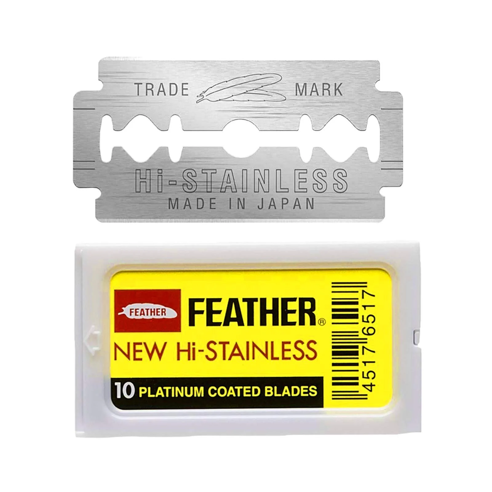 Лезвия для бритвы Feather New Hi-Stainless Double Edge 10 шт., фото №1 Лезвия для бритвы Feather New Hi-Stainless Double Edge 10 шт., фото №1