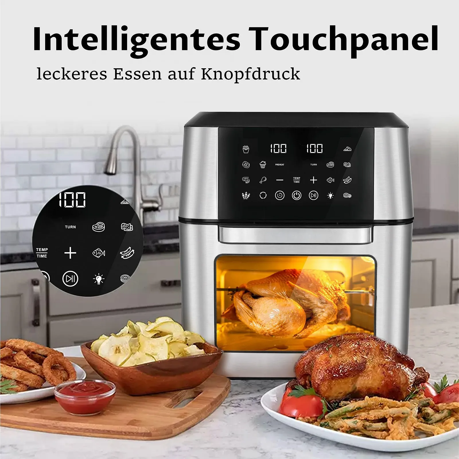 Мультипіч XXL 12 L 360° LED-Touchscreen Black, фото №4 Мультипіч XXL 12 L 360° LED-Touchscreen Black, фото №4
