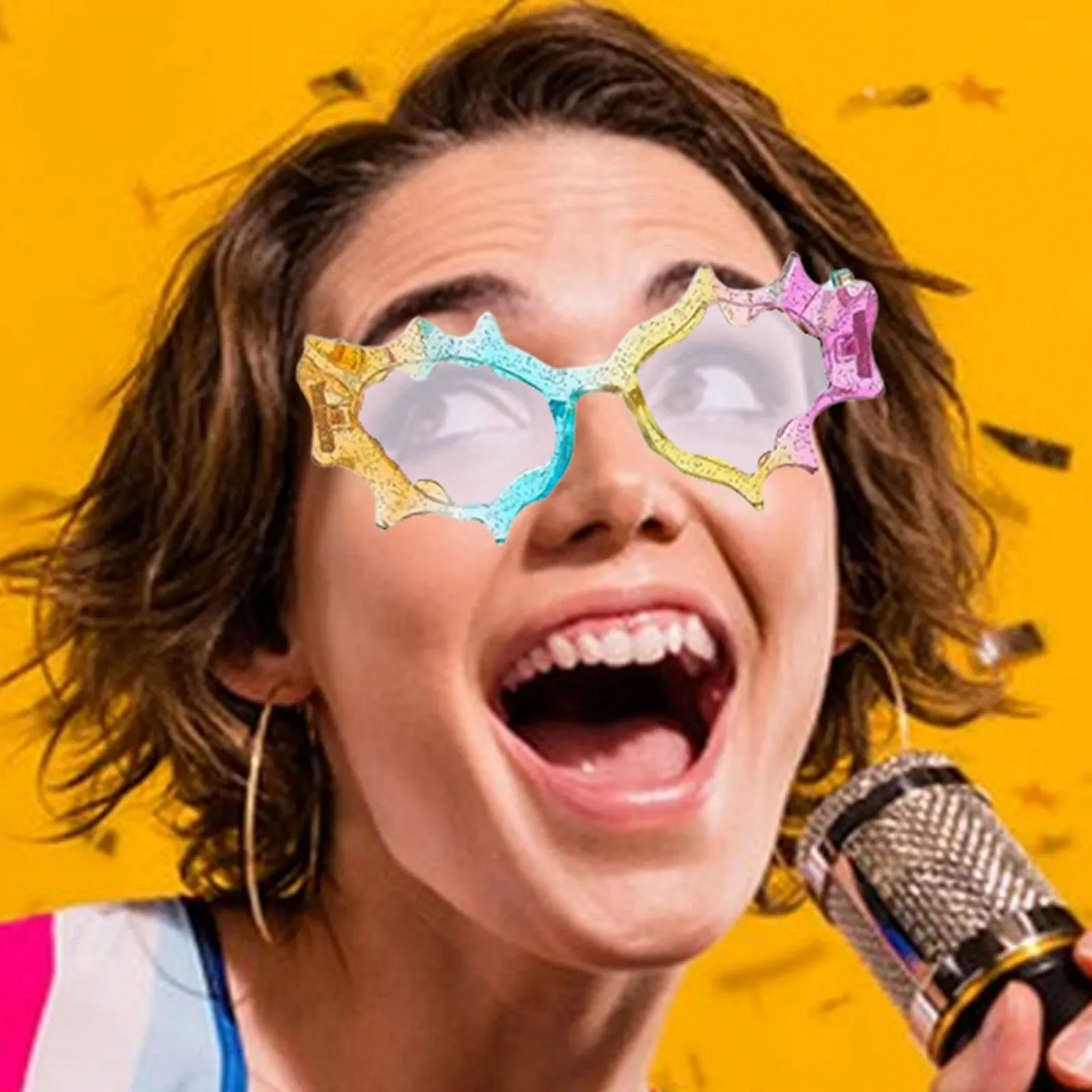 Солнцезащитные очки мужские Eoixuqba Y2K Trendy Irregular Wrap Around, фото №3