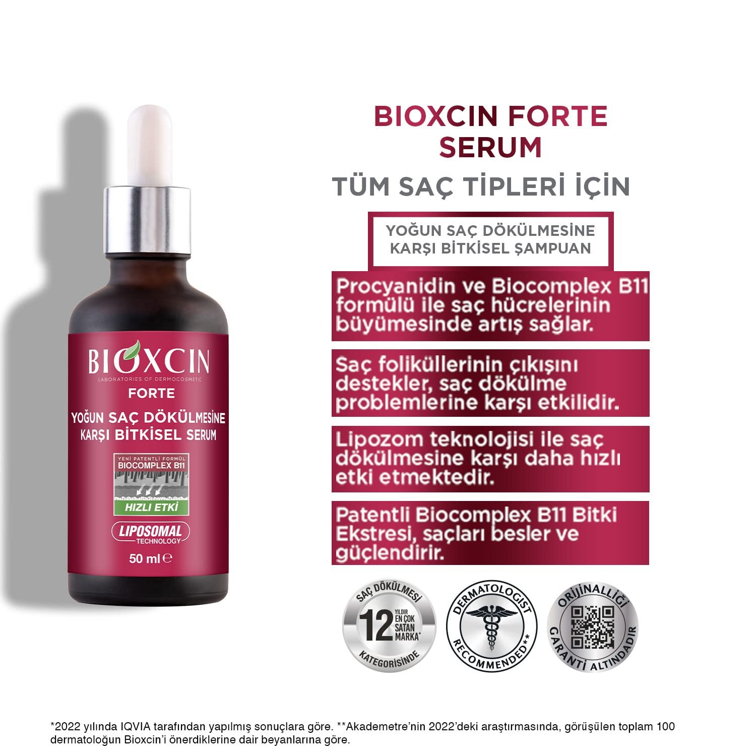 Сыворотка Bioxcin Forte Vegetable / Против сильного выпадения волос / BioComplex B11 / 3 x 50 мл, фото №6