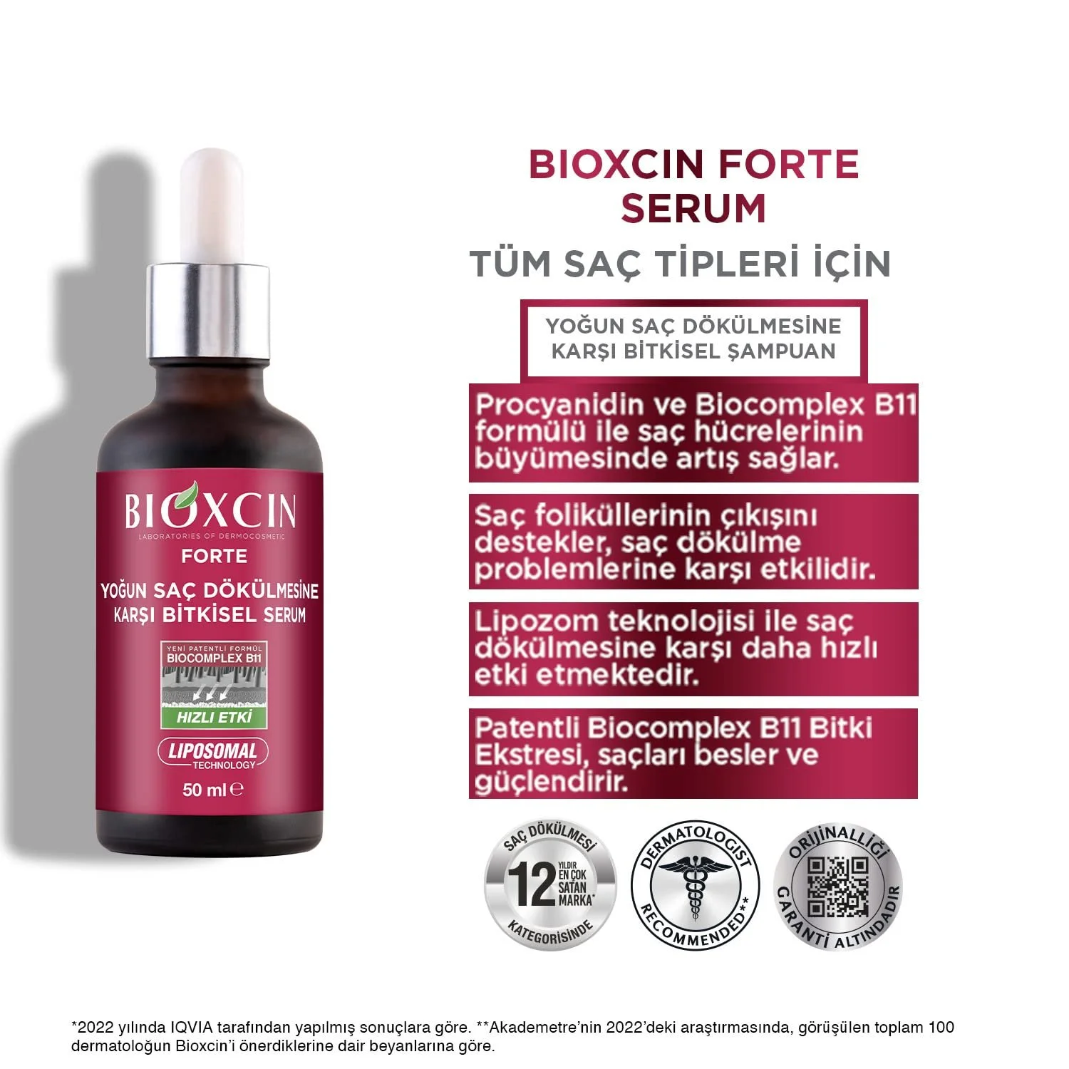 Сироватка Bioxcin Forte Vegetable проти сильного випадіння волосся для сильного та густого росту волосся з BioComplex B11, 3 x 50 мл, фото №6