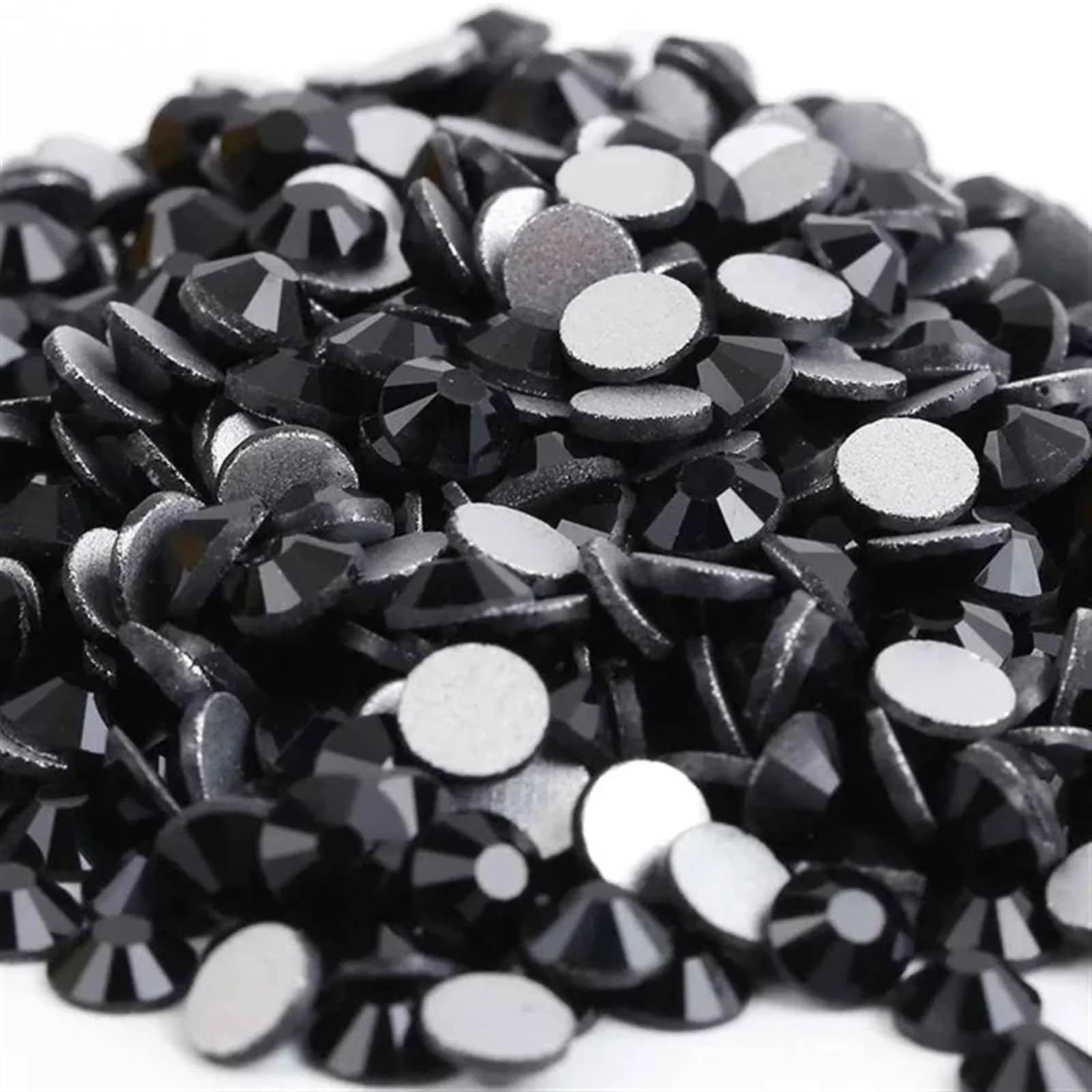 Стрази для рукоділля Гарячого фіксування 144 шт 3D Кришталеві не гарячої фіксації для декорування Чорний SS5, фото №1