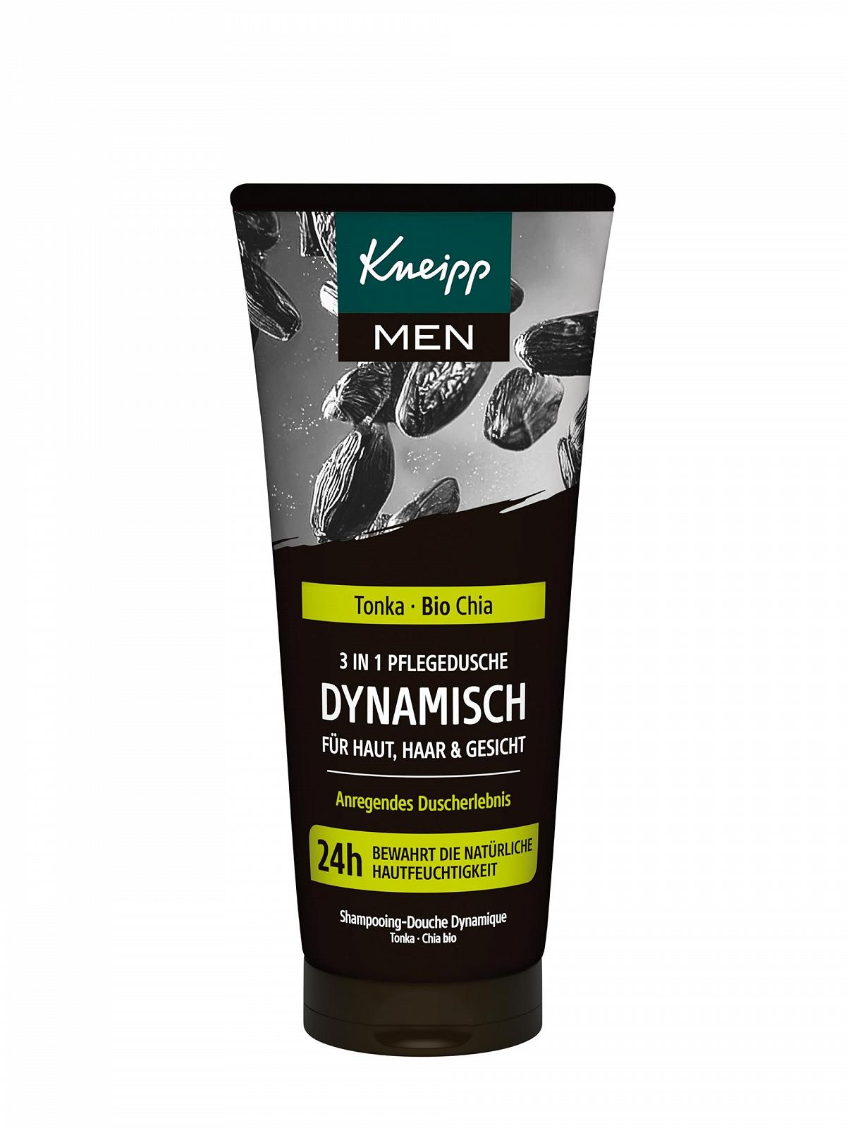 Гель для душа 3-в-1 Kneipp MEN Dynamic С экстрактами бобов тонка и органического чиа 6 x 200 мл, фото №2