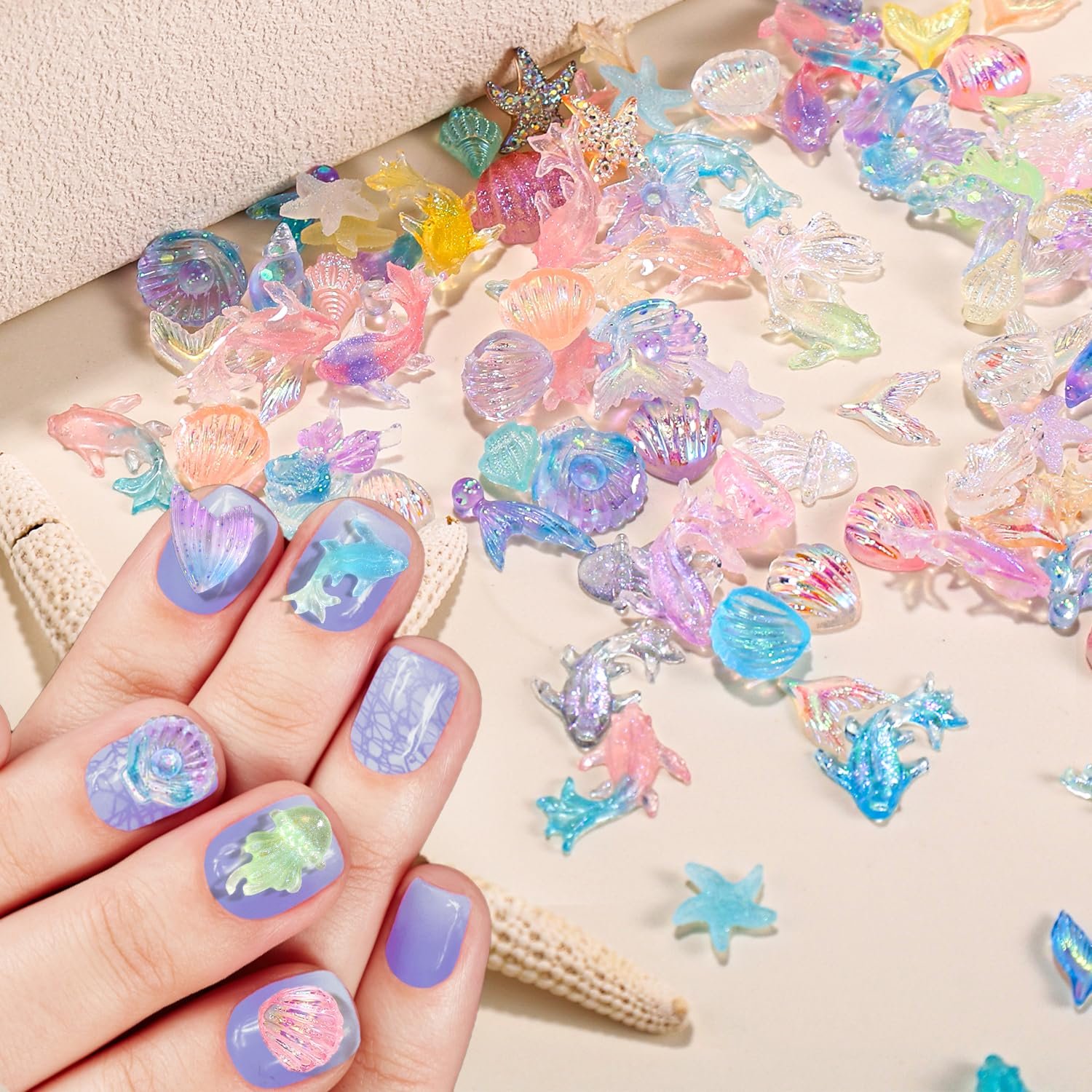 Прикраса для нігтів 200шт Ocean, 3D смола, фото №5
