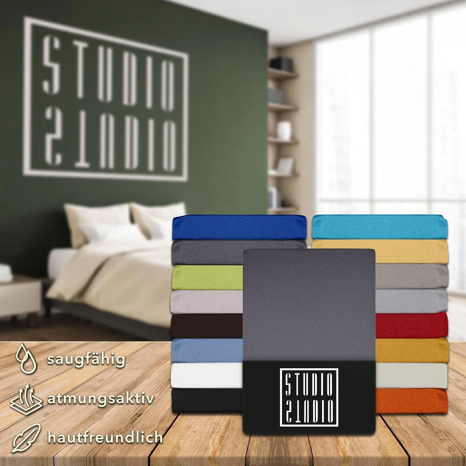 Простирадло на гумці Studio Basic 160 x 200 см Бавовна Сірий, фото №6 Простирадло на гумці Studio Basic 160 x 200 см Бавовна Сірий, фото №6