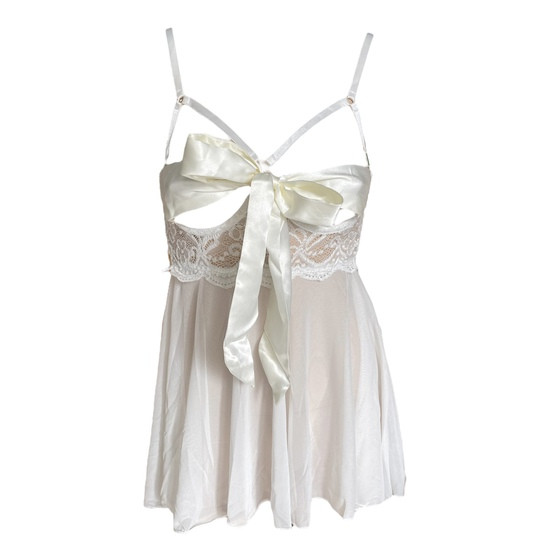 Женский пеньюар Белая Роза L-XL Yiyue стринги в комплекте белый, фото №1 Женский пеньюар Белая Роза L-XL Yiyue стринги в комплекте белый, фото №1