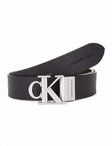 Ремень Calvin Klein CKJ Monogram Round Reversible Leather 35 мм W85 Черный/Горький Коричневый, Черный / горький коричневый - Фото 1
