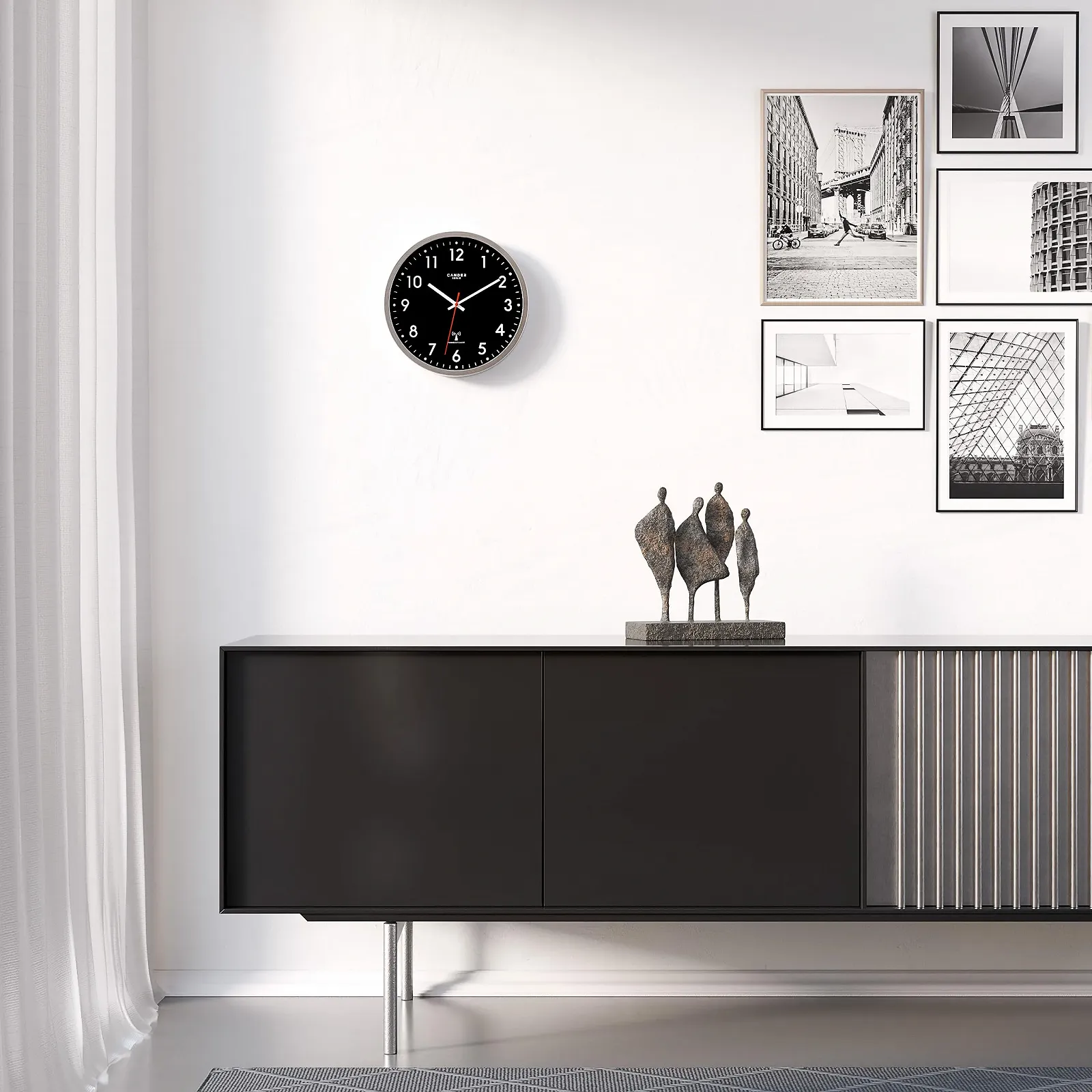 Радіокерований настінний годинник Cander Berlin MNU 3030 S 30.5 см Silent Aluminium Black, фото №7 Радіокерований настінний годинник Cander Berlin MNU 3030 S 30.5 см Silent Aluminium Black, фото №7