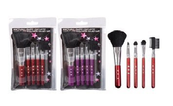 Набір кистей Diamante Royal Cosmetics 5 шт., червоний, фото №1