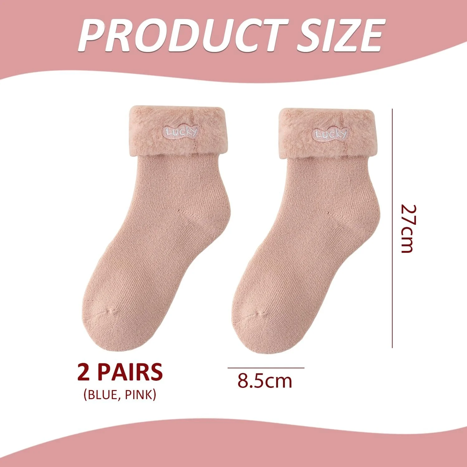 2 пары женских носков для бутылки с водой, милые плюшевые носки, толстые носки для бутылки с водой, носки до икр, домашние носки, носки для сна, голубые, M, фото №2