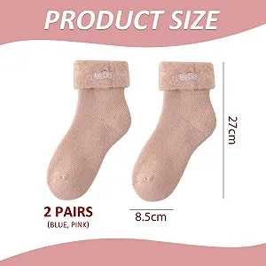 2 пары женских носков для бутылки с водой, милые плюшевые носки, толстые носки для бутылки с водой, носки до икр, домашние носки, носки для сна, голубые, M synthetic.ua - Фото 1