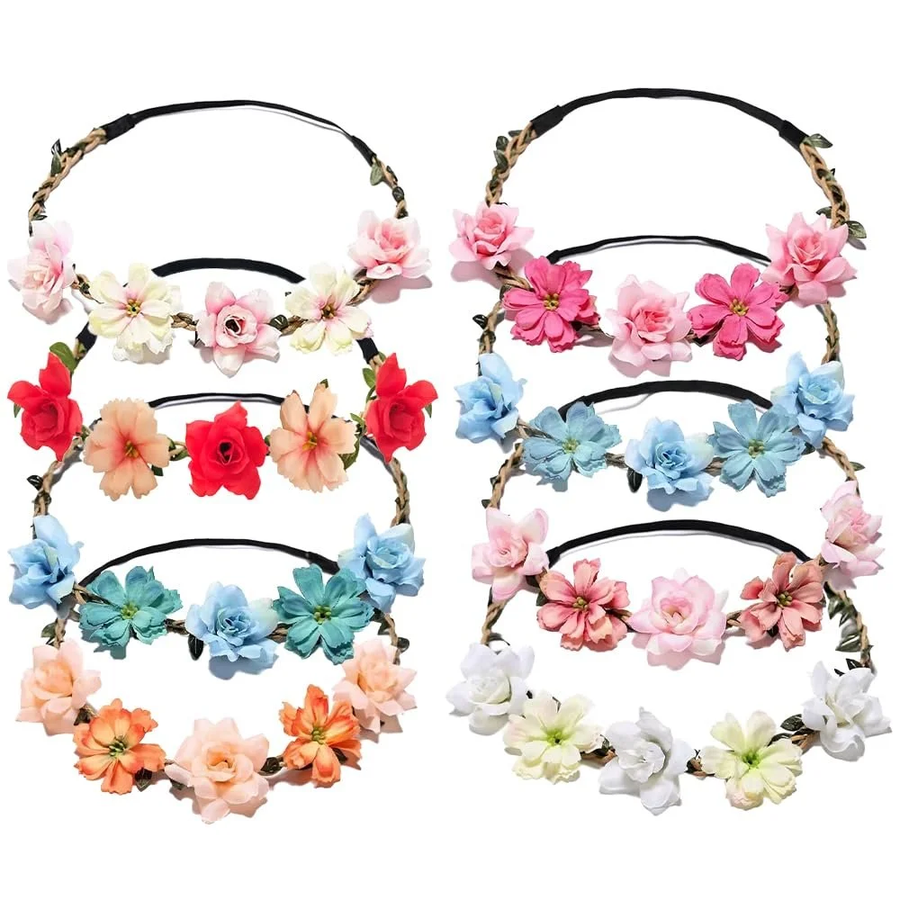 Вінок для волосся з квітами (8 шт.), фото №7