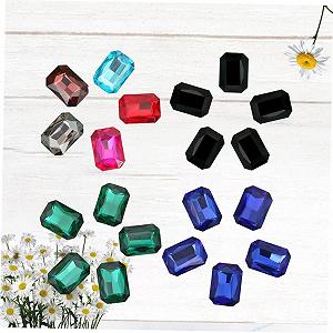 Набор украшений WOONEKY 50 шт. Восьмиугольные стеклянные стразы Разноцветные кристаллы для украшения ногтей, моды и декора для дома synthetic.ua - Фото 1