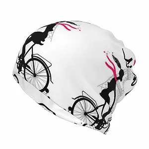 Многофункциональная шапка-бини для девочек с принтом велосипеда и Эйфелевой башни - Фото 1