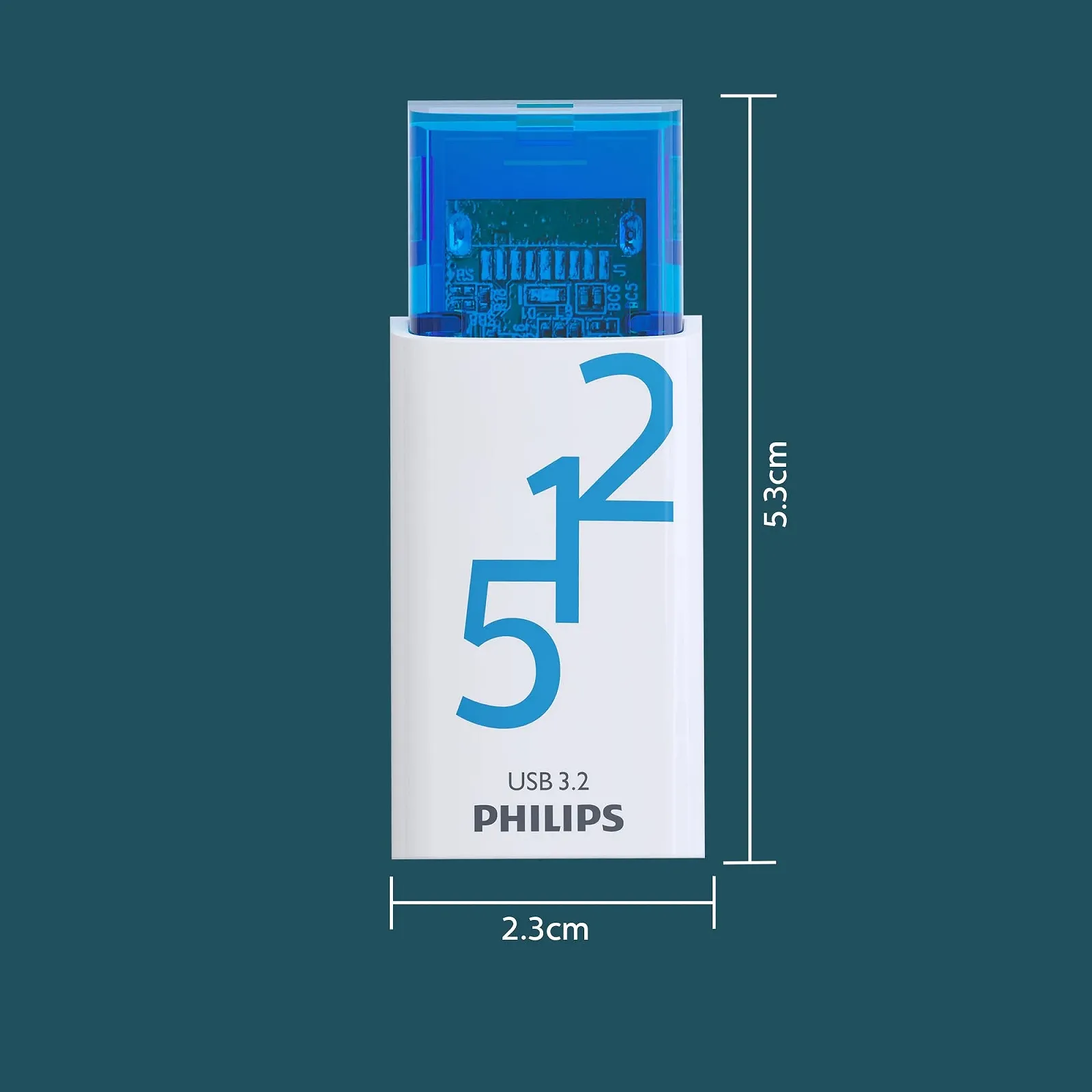 USB-флеш-накопичувач Philips Click Edition 512GB USB-C USB 3.2 Gen 1 White/Blue, фото №8 USB-флеш-накопичувач Philips Click Edition 512GB USB-C USB 3.2 Gen 1 White/Blue, фото №8