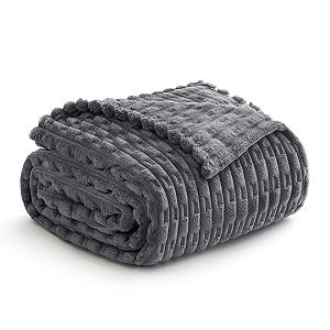 Покривало MIULEE Плюшева Флісова Тепла М'яка 150 x 200 см Темно-сіра - Фото 1