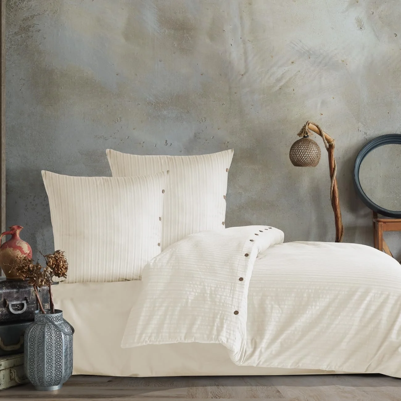 Постільна білизна nordqueen Arsıda Arsıda 3 135 x 200 см, 100% бавовна, ґудзики з кокосової шкаралупи, фото №1