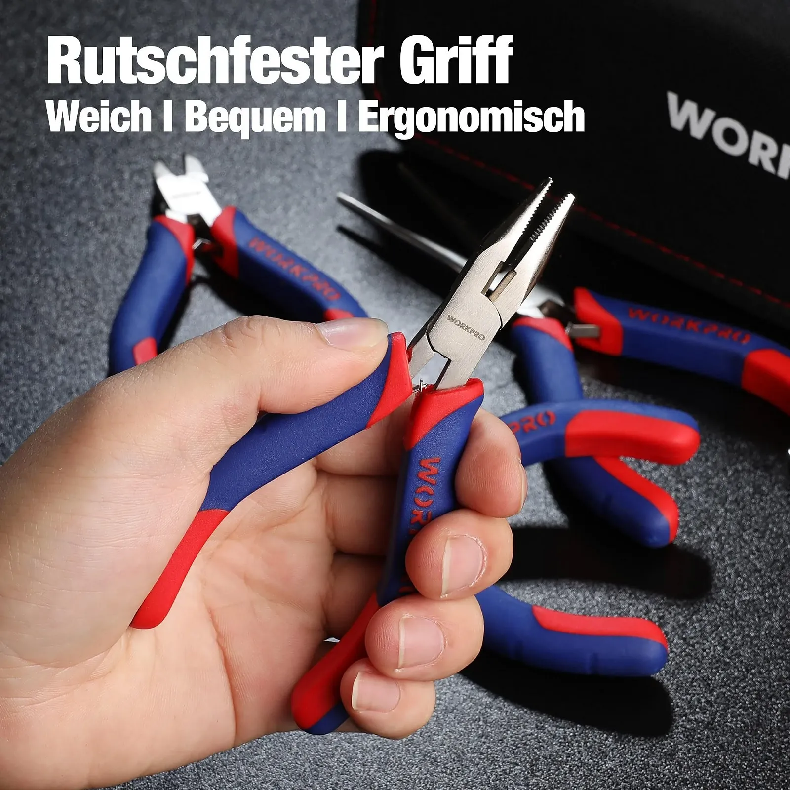 Мини плоскогубцы WORKPRO Набор прецизионных плоскогубцев W001305, 5 штук, фото №3 Мини плоскогубцы WORKPRO Набор прецизионных плоскогубцев W001305, 5 штук, фото №3