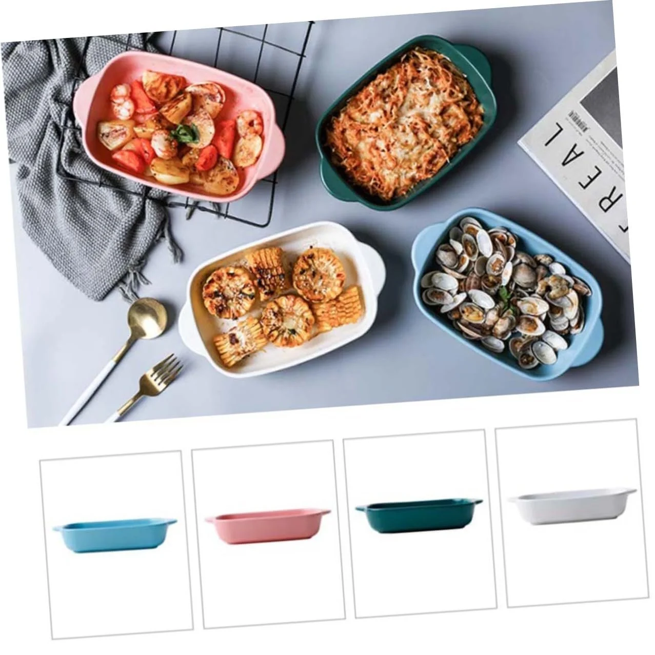 Форма для запікання Toyvian керамічна з ручкою термостійка зелена, фото №5