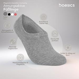 Носки-следки Baesics Trainer для мужчин и женщин (6 пар) 
с нескользящей подкладкой synthetic.ua - Фото 1