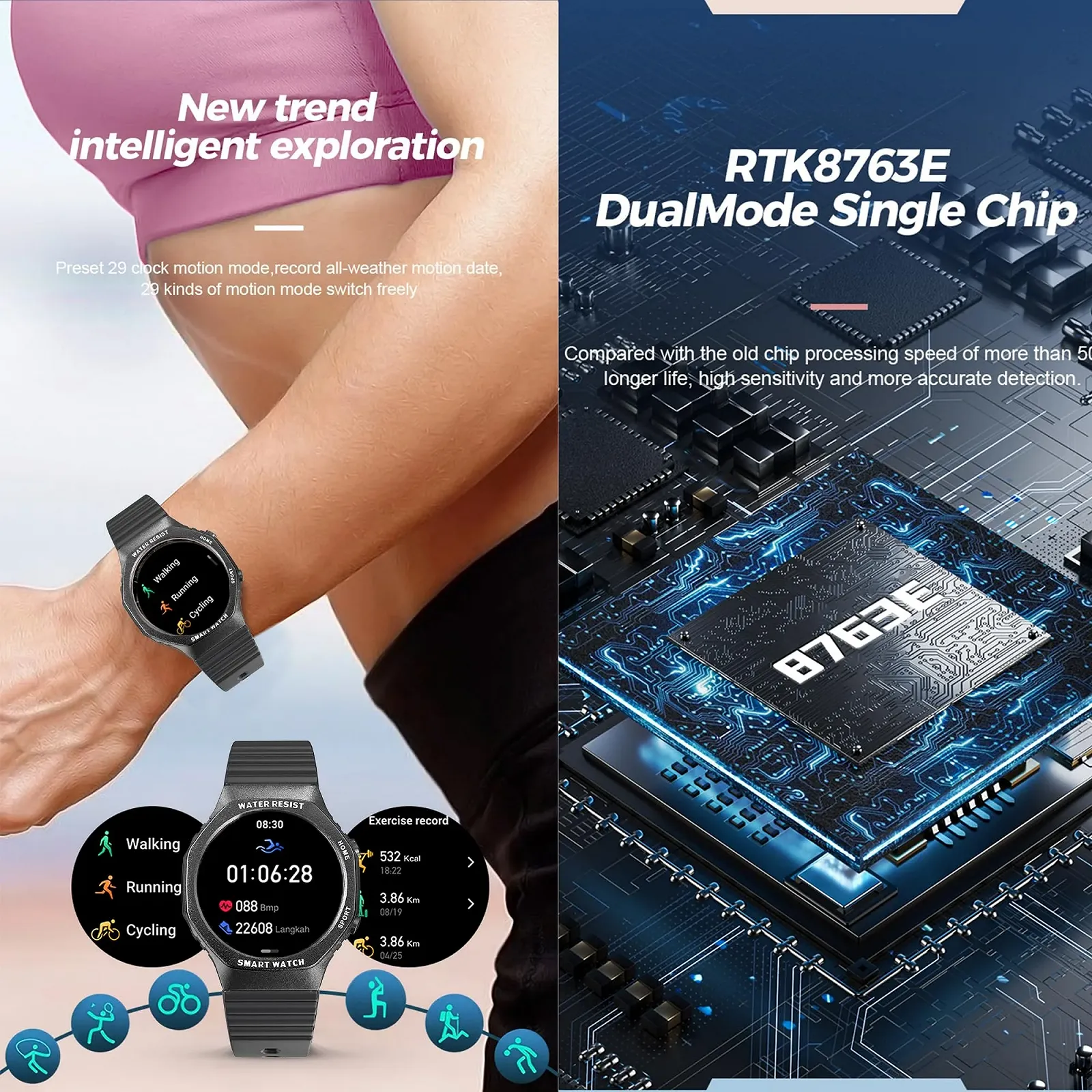 Смартчасы Женские с функцией телефона 1.32 Дюйма, фото №4