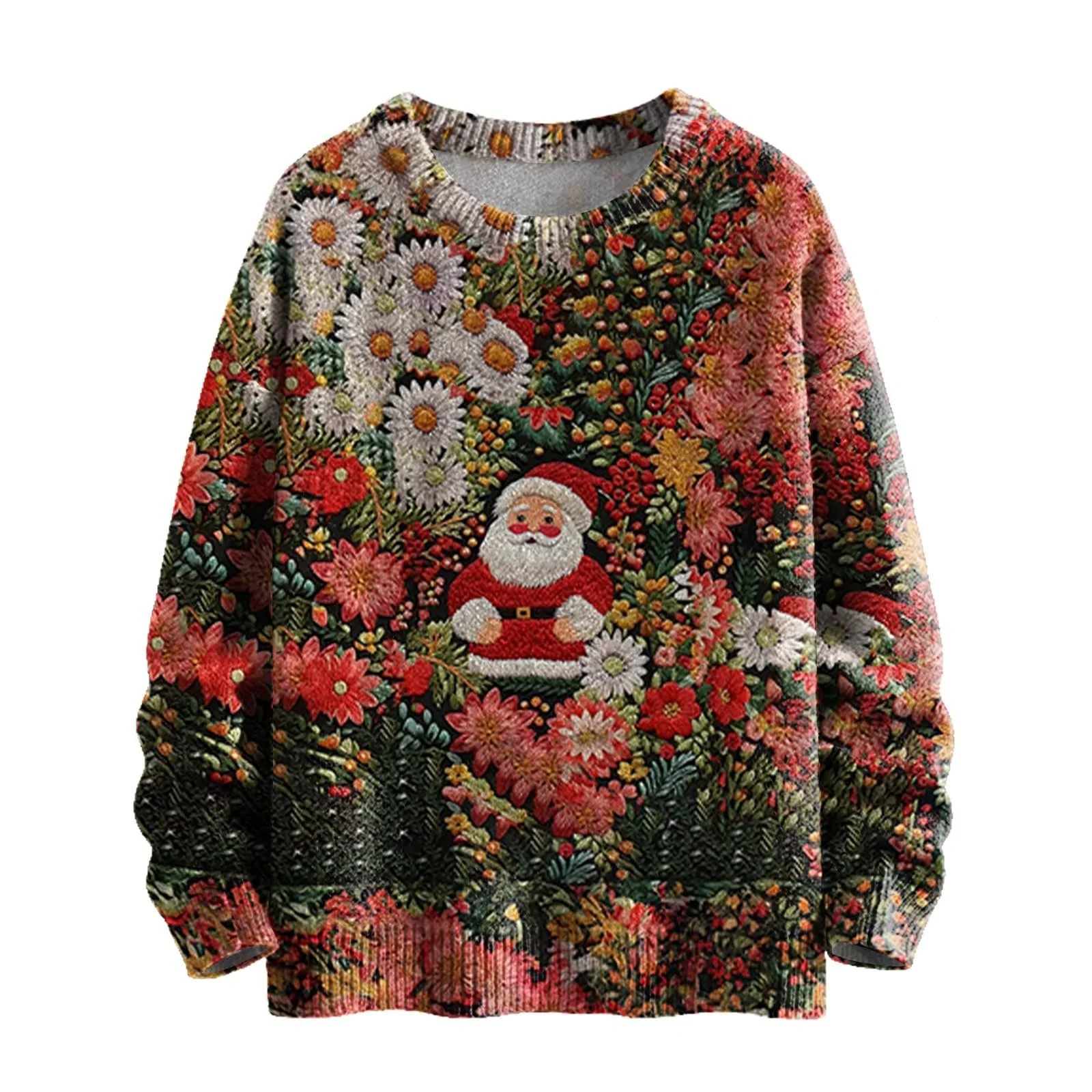 Рождественский джемпер Qixiu для женщин, рождественский вязаный джемпер с Сантой, семейный рождественский джемпер, свитшот со снеговиком, длинные рождественские топы, фото №1