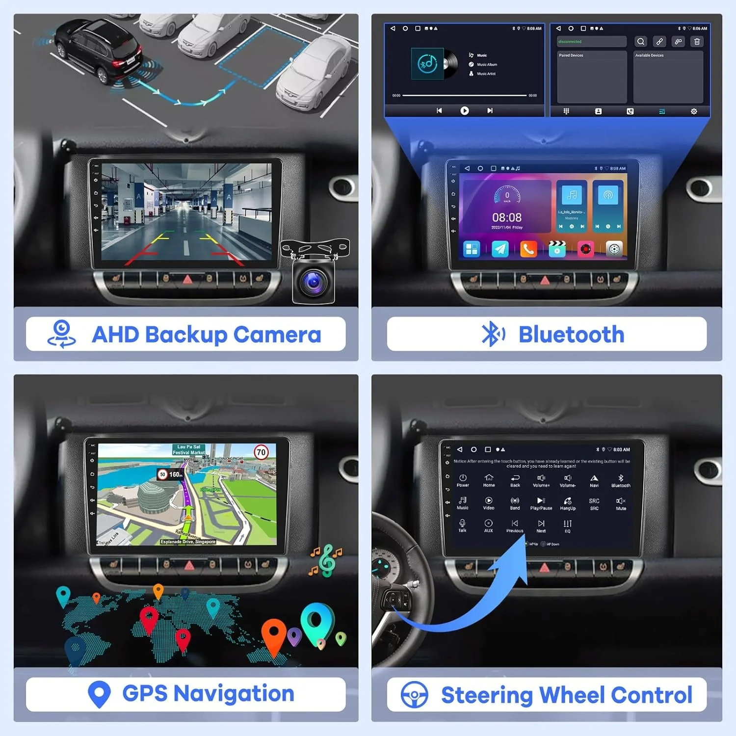 Штатная автомагнитола EKAT для Mercedes Benz Smart Fortwo 2011-2015 / 9" / Сенсорная / 2/32Гб / Android 11 / Apple CarPlay / Android Auto / Bluetooth / WI-FI / GPS / USB, фото №5