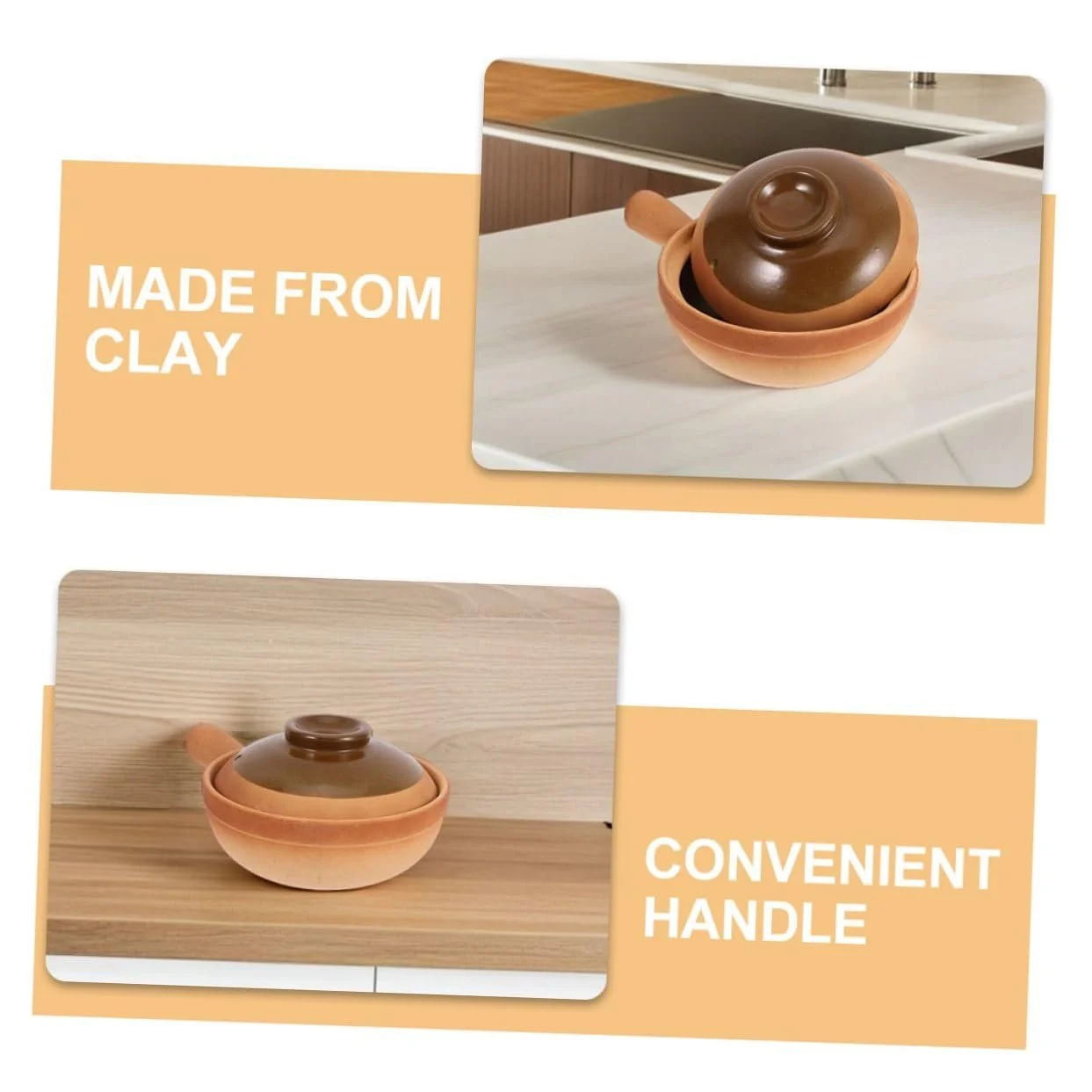 Ківш для запікання Veemoon Ceramic з кришкою Мала Heat Resistant, фото №7