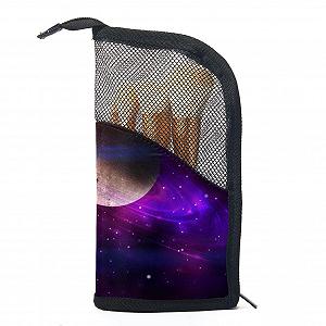 Набір кистей для макіяжу в косметичці Universum Galaxy Stars Planet, 12 шт. - Фото 1