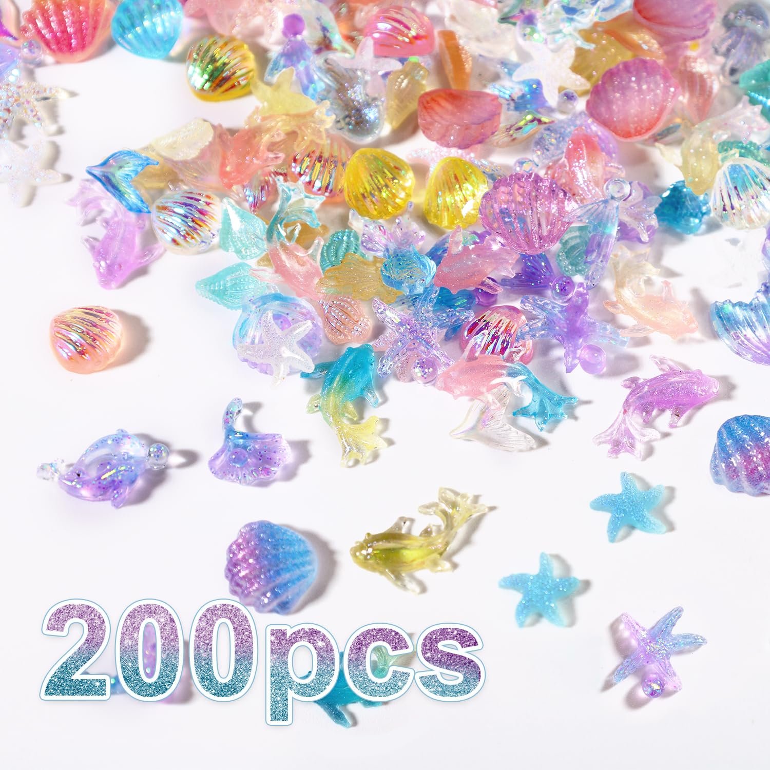 Прикраса для нігтів 200шт Ocean, 3D смола, фото №3