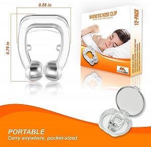 Магнітні кліпси проти хропіння, багаторазові, ефективні проти хропіння, 12 штук synthetic.ua - Фото 1
