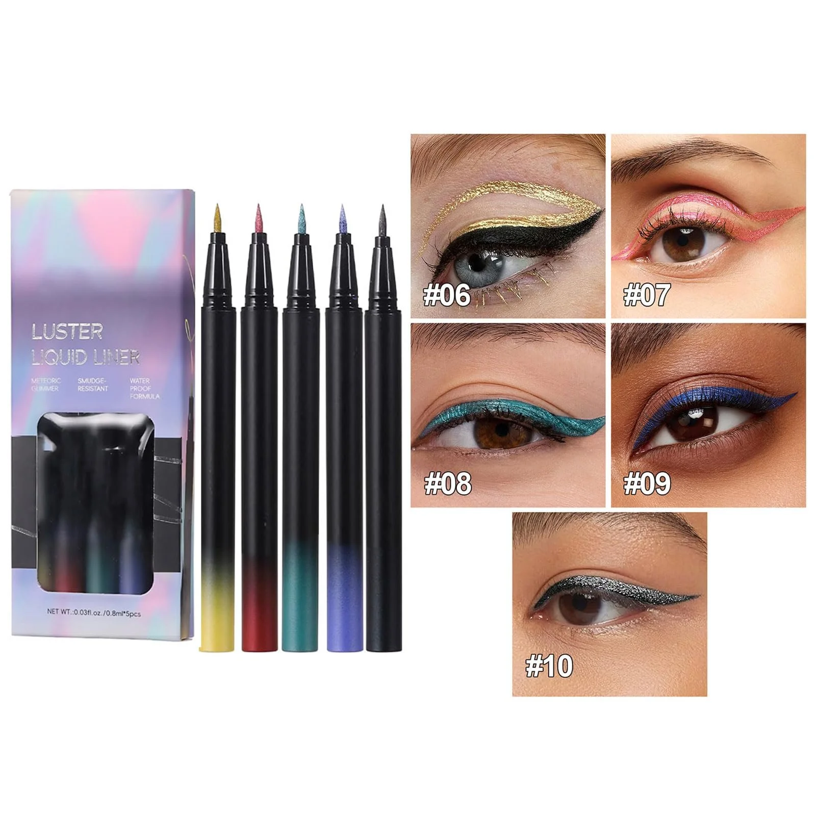 Жидкая Подводка Металлик Набор для макияжа 5 шт, фото №3 Жидкая Подводка Металлик Набор для макияжа 5 шт, фото №3