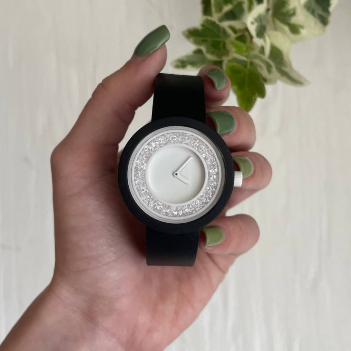 Женские силиконовые часы-конструктор actimer черный ремешок циферблат ring stone, фото №1 Женские силиконовые часы-конструктор actimer черный ремешок циферблат ring stone, фото №1