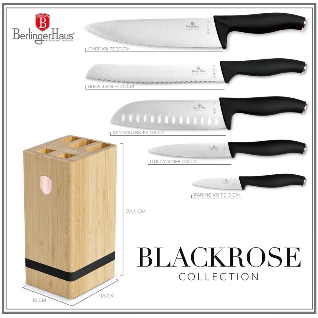 Набір ножів Berlinger Haus Bamboo Black Rose Collection BH-2970 6 шт., фото №3