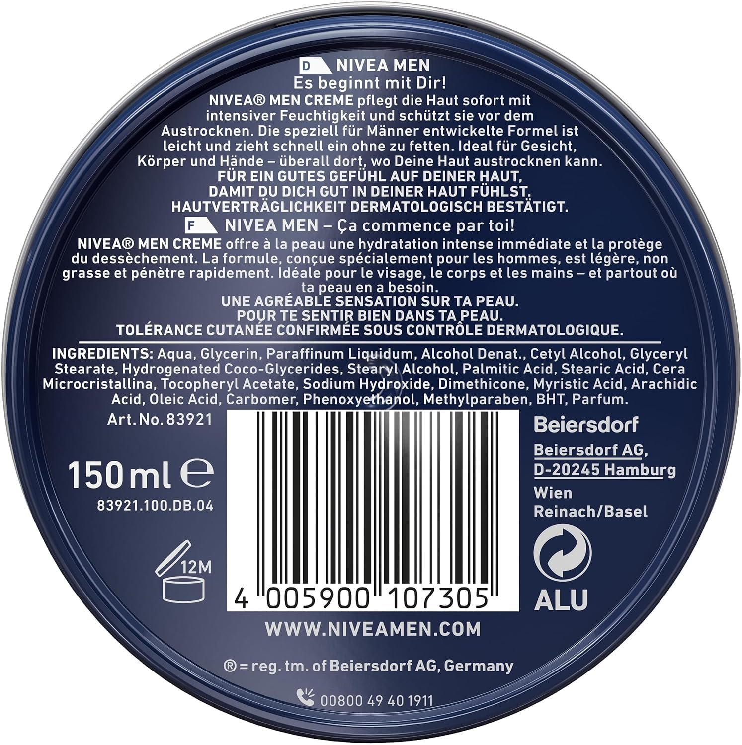 Зволожувальний крем Nivea Men для обличчя, тіла та рук з вітаміном E 150 мл (4 шт. в упаковці), фото №9 Зволожувальний крем Nivea Men для обличчя, тіла та рук з вітаміном E 150 мл (4 шт. в упаковці), фото №9