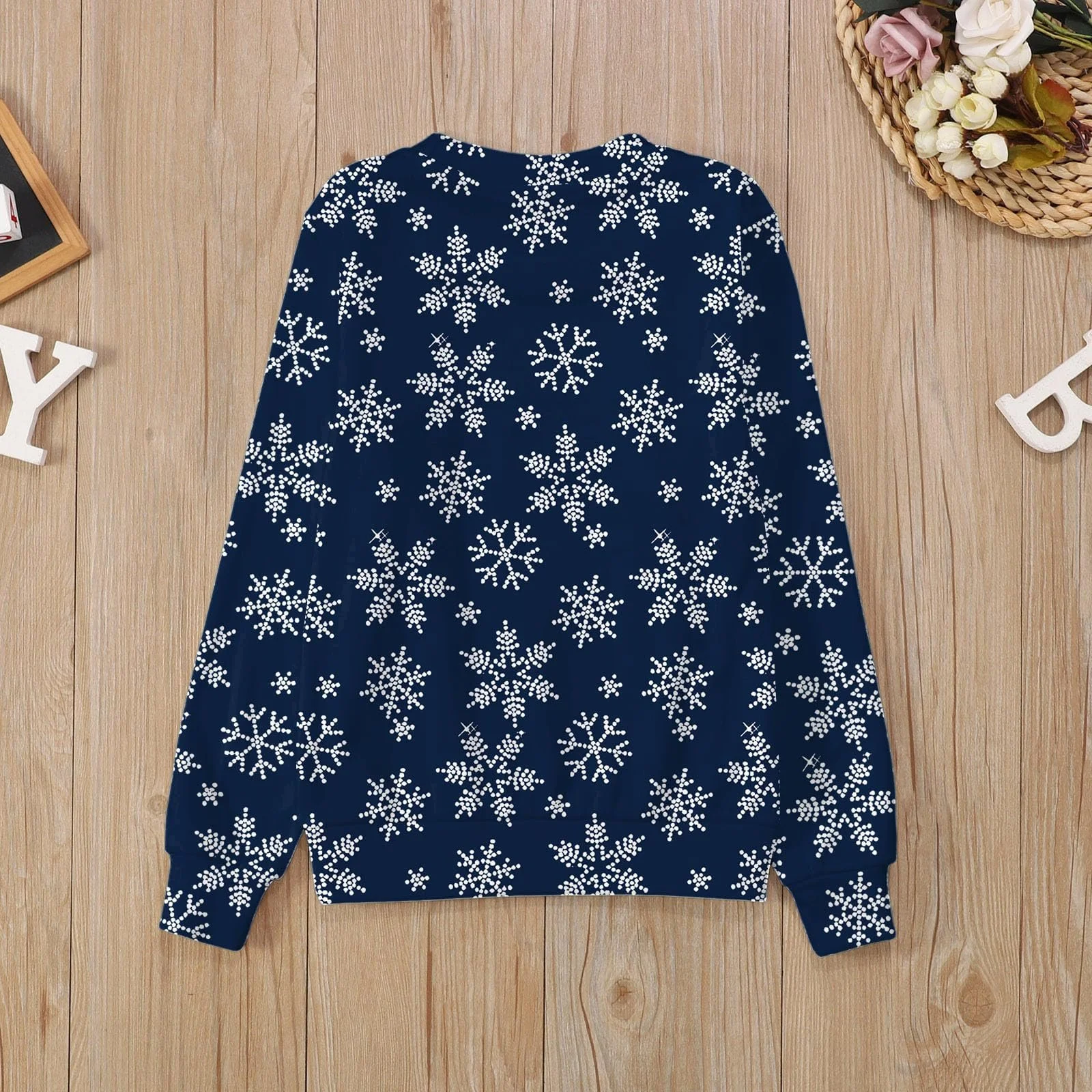 Джемпер Рождественский Детский Модный С принтом Милый С круглым вырезом С капюшоном С длинными рукавами, фото №4