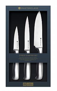 Набор ножей (3 шт.) MasterClass Acero Deluxe из нержавеющей углеродистой стали, серебристый synthetic.ua - Фото 1