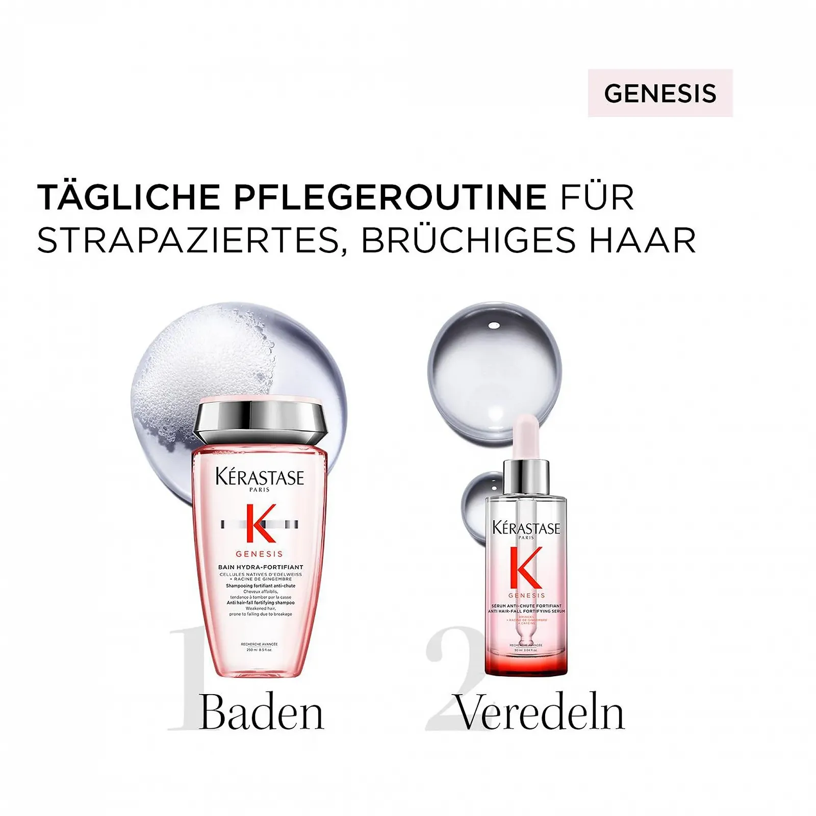 Набір для догляду Kérastase з шампунем та сироваткою проти випадіння волосся для тонкого та ламкого волосся Genesis, фото №2 Набір для догляду Kérastase з шампунем та сироваткою проти випадіння волосся для тонкого та ламкого волосся Genesis, фото №2