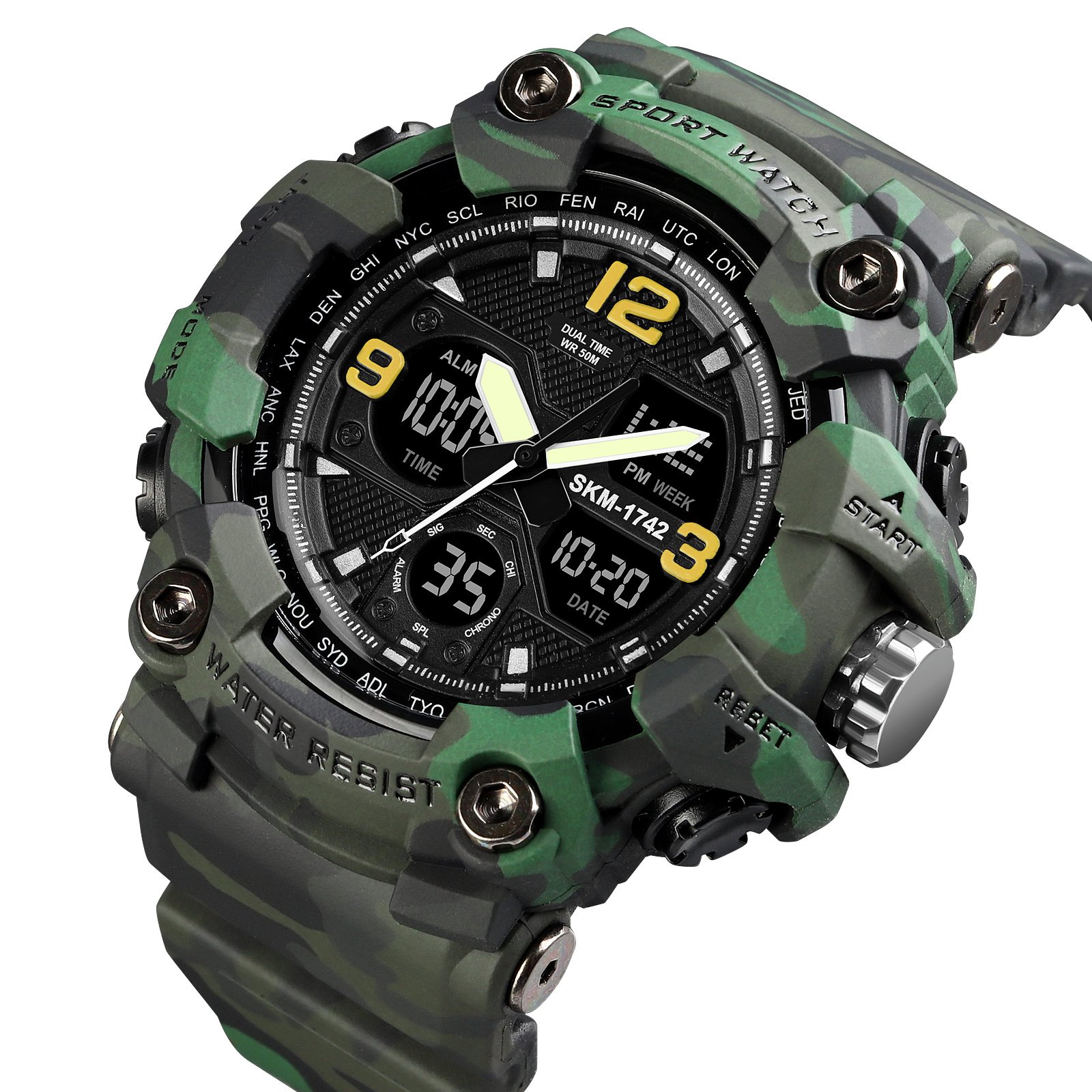 Годинник Skmei 1742 Green Military, фото №3