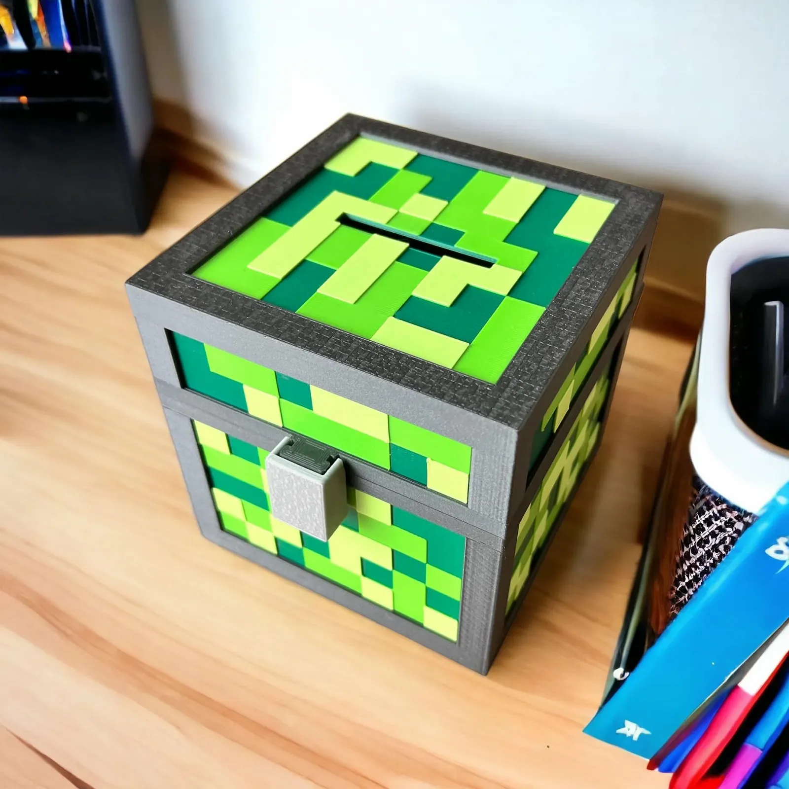 Скарбничка PIXEL Minecraft-Стиль 3D PLA-пластик Green XL, фото №2