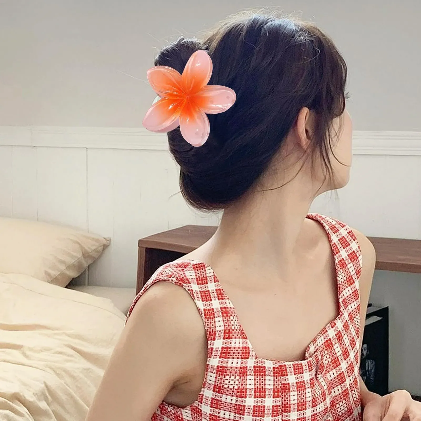 Заколка для волос Цветок, Заколки-крабики для волос Яйцевидный Цветок, Большая Заколка-крабик, Нескользящие Заколки для волос для женщин, Милые Заколки для волос для женщин, Заколки для волос, Нескользящий краб для волос, для густых тонких волос, фото №5