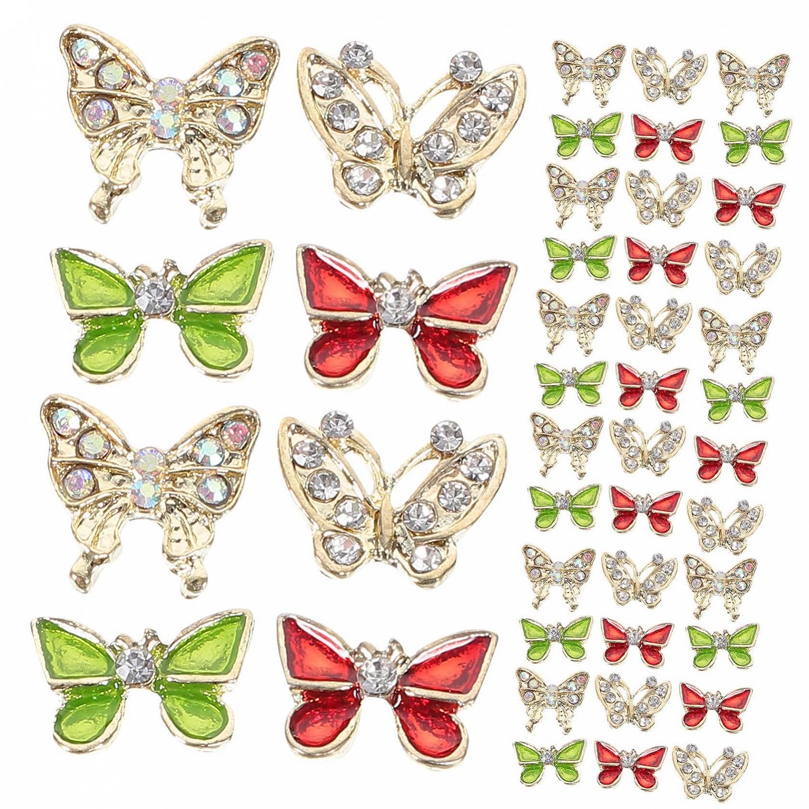 Украшения для ногтей Бабочки, Набор 40 шт, фото №1