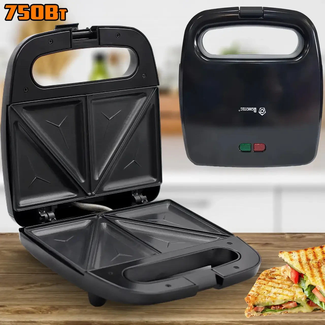 Електричний сандвич DOMOTEC 7777MS-BIG Бутербродник з антипригарним покриттям і термостатом 750Вт, фото №1 Електричний сандвич DOMOTEC 7777MS-BIG Бутербродник з антипригарним покриттям і термостатом 750Вт, фото №1