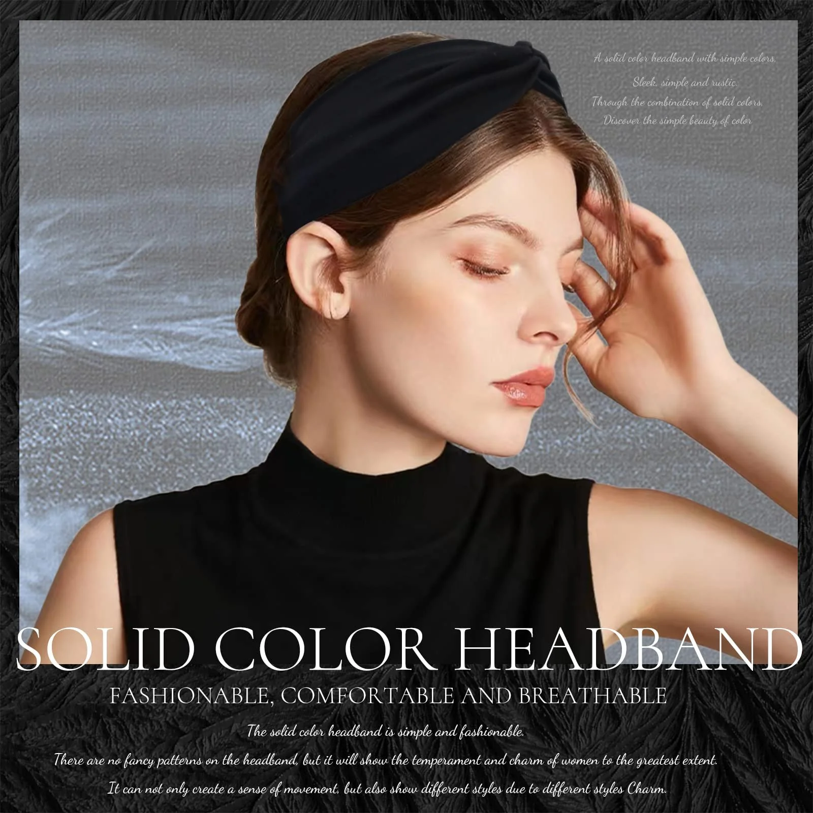 Пов'язка на голову жіноча широка еластична м'яка літня в стилі бохо, фото №4 Пов'язка на голову жіноча широка еластична м'яка літня в стилі бохо, фото №4