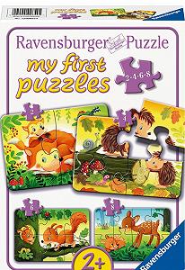 Пазл Ravensburger 12000854 Семьи маленьких животных 2, 4, 6, 8 элементов - Фото 1