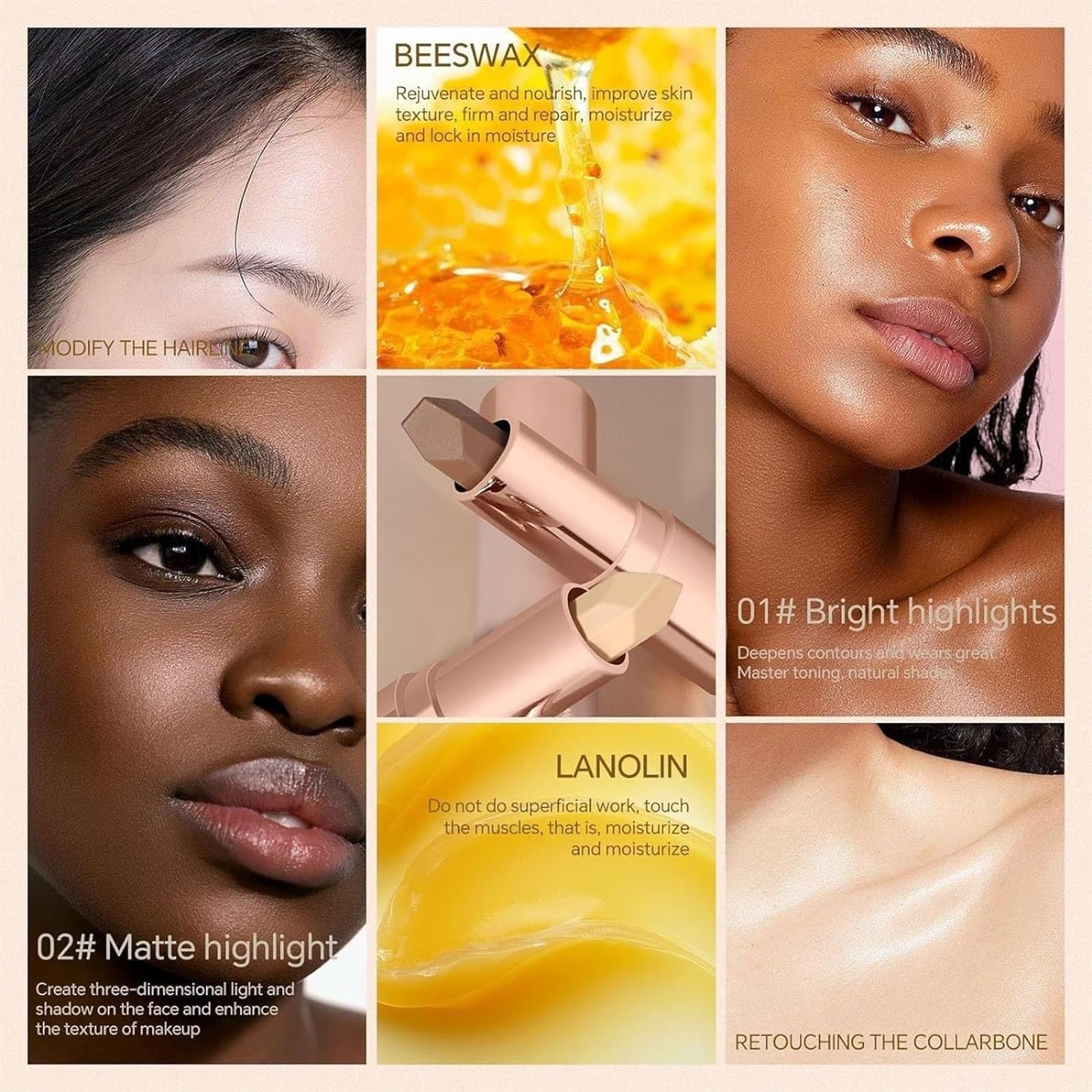 Стік 2 в 1 No Limits Кремовий бронзер і хайлайтер 01#, фото №7 Стік 2 в 1 No Limits Кремовий бронзер і хайлайтер 01#, фото №7