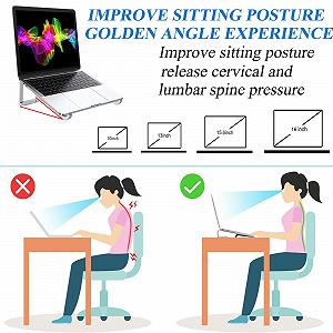 Подставка для ноутбука складная портативная из алюминиевого сплава вентилируемая легкая совместимая с MacBook, Notebook, ASUS, Acer, Dell, XPS, HP 10-15.6 дюймов synthetic.ua - Фото 1