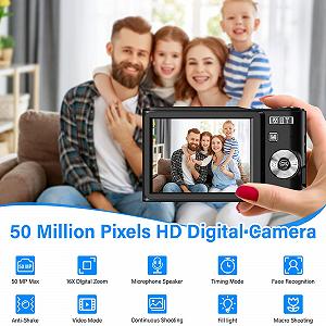 Цифровой Фотоаппарат FAYIBUY 50MP 1080P FHD Автофокус 16X Увеличение Черный synthetic.ua - Фото 1